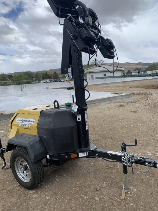 2021 Allmand NLV3GR (4) LED Light Fixture 350W, 23' Vertical Mast, 3kW Prime, Towable, Deep Sea L401, Leveling Jacks, Yanmar T4F 5.8hp