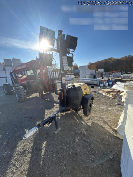 2021 Allmand NLV3GR (4) LED Light Fixture 350W, 23' Vertical Mast, 3kW Prime, Towable, Deep Sea L401, Leveling Jacks, Yanmar T4F 5.8hp