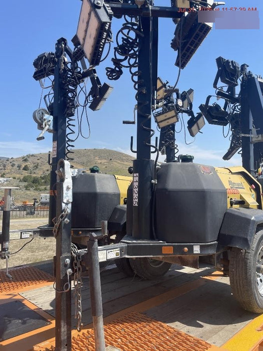 2020 Allmand NLV3GR (4) LED Light Fixture 350W, 23' Vertical Mast, 3kW Prime, Towable, Deep Sea L401, Leveling Jacks, Yanmar T4F 5.8hp