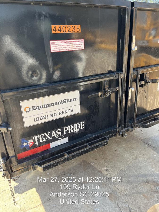 2024 TEXAS PRIDE TRAILERS 14'L x 7'W 5 Cu Yd Trunnion Hydraulic Dump