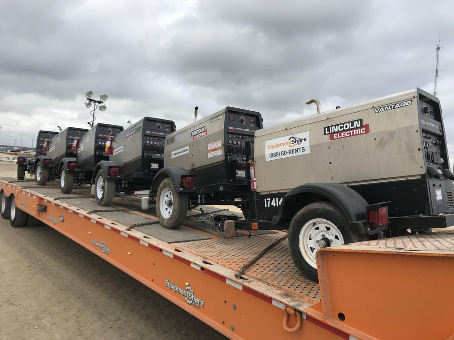 2019 Lincoln Electric Vantage 322 Welder Ready-Pak 3, Two wheel trailer, Fender and Light kit, Cable Rack