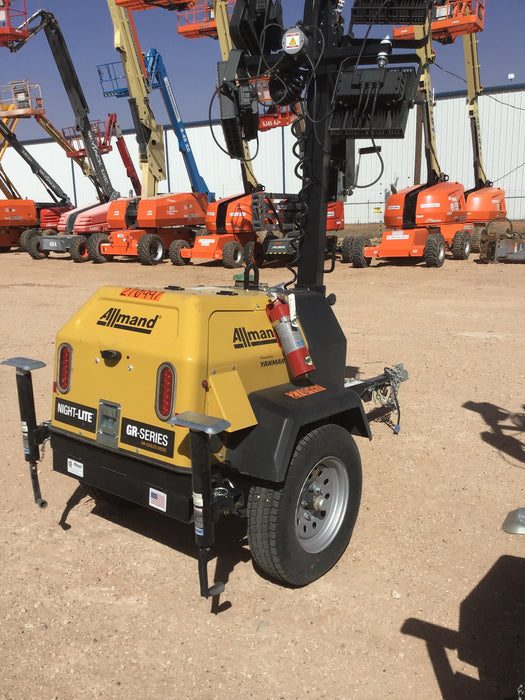 2022 Allmand NLV3GR (4) LED Light Fixture 350W, 23' Vertical Mast, 3kW Prime, Towable, ES Decals, T3