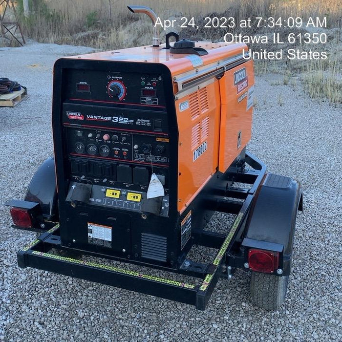 2021 Lincoln Electric Vantage 322 Vantage 322 Ready Pak 3 w/ Decals, ORANGE (includes trailer, cable rack, fender light kit) NO Telematics