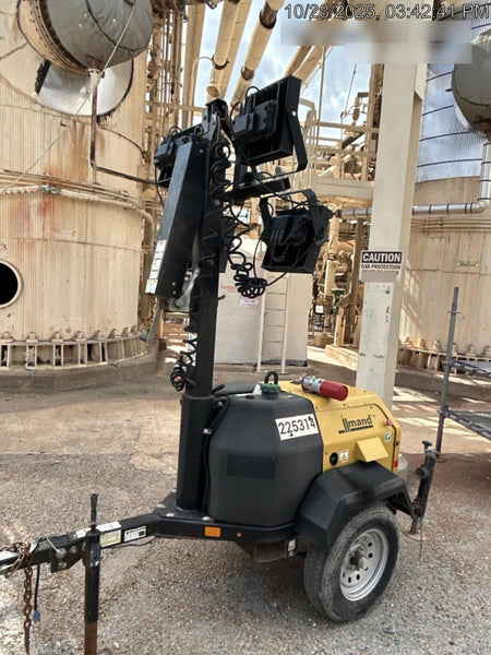 2022 Allmand NLV3GR (4) LED Light Fixture 350W, 23' Vertical Mast, 3kW Prime, Towable, Deep Sea L401, Leveling Jacks, Yanmar T4F 5.8hp