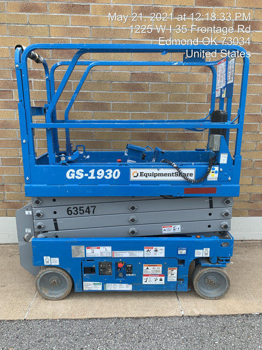2020 Genie GS-1930 Solid Non Marking Tires, Beacon, Folding rails with half height swing gate