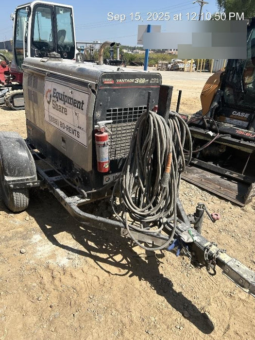 2019 Lincoln Electric Vantage 322 Welder Ready-Pak 3, Two wheel trailer, Fender and Light kit, Cable Rack