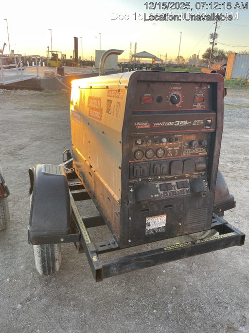 2019 Lincoln Electric Vantage 322 Ready-Pak 3, Two Wheel Trailer, Fender and Light Kit, Cable Rack