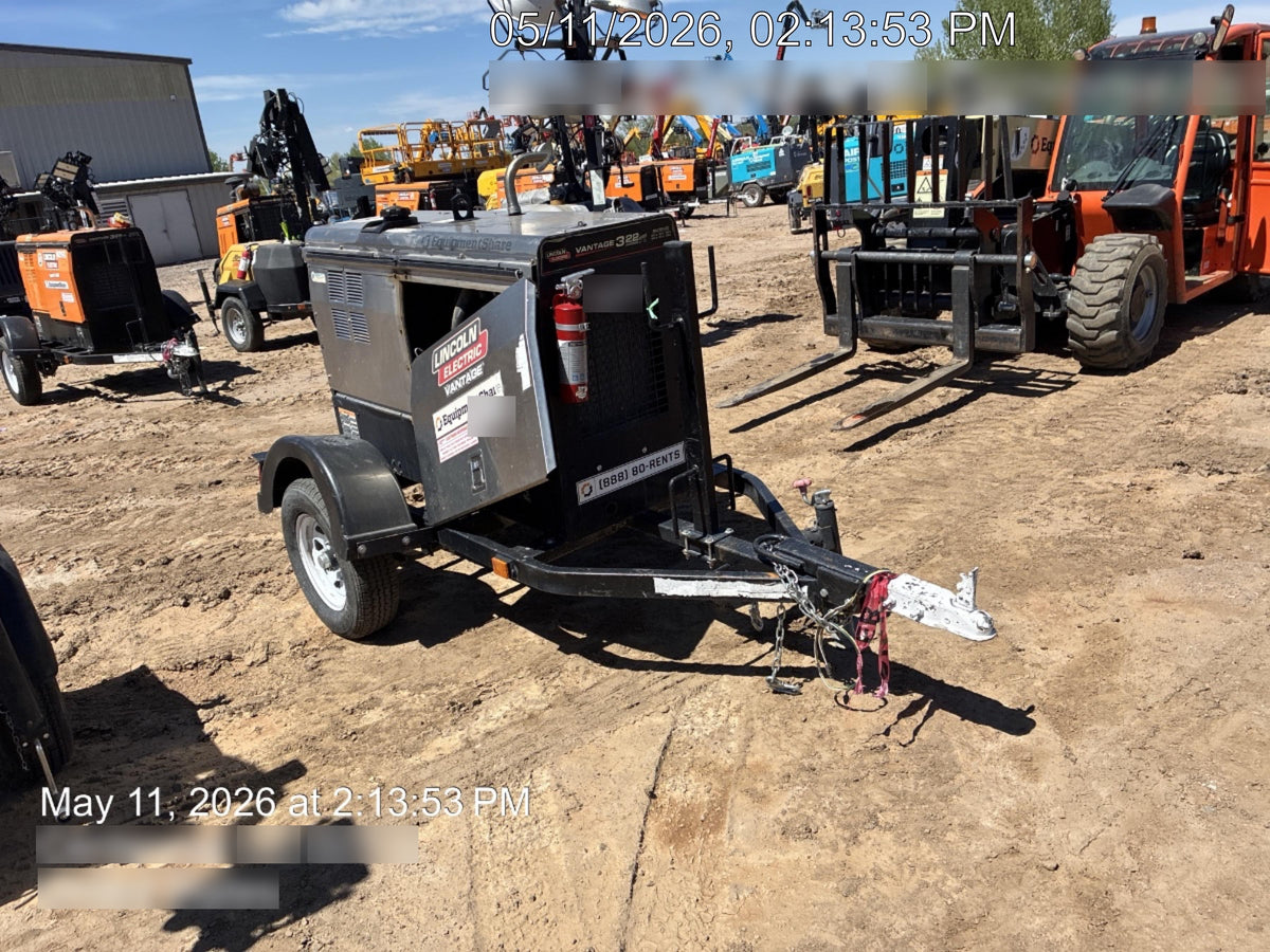 2020 Lincoln Electric Vantage 322 Welder Ready-Pak 3, Two wheel trailer, Fender and Light kit, Cable Rack