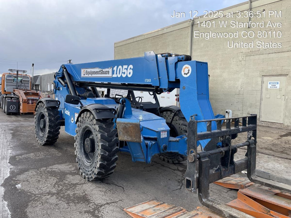 2018 Genie GTH-1056 Genie GTH-1056 w/Open ROPS, Solid Tires, Work Lights, 60" carriage/forks, cab mesh, beacon