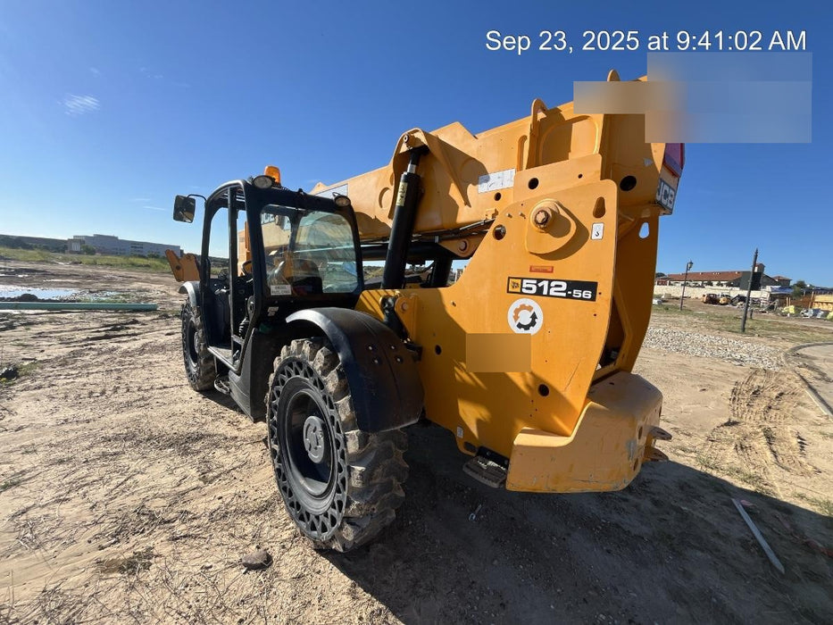 2019 JCB 512-56 Canopy, 109 HP, Solid Tires, STD Worklight, Beacon, Aux Hydraulics, Lifting Eye, Back up Alarm w/66" Carriage/60" Forks