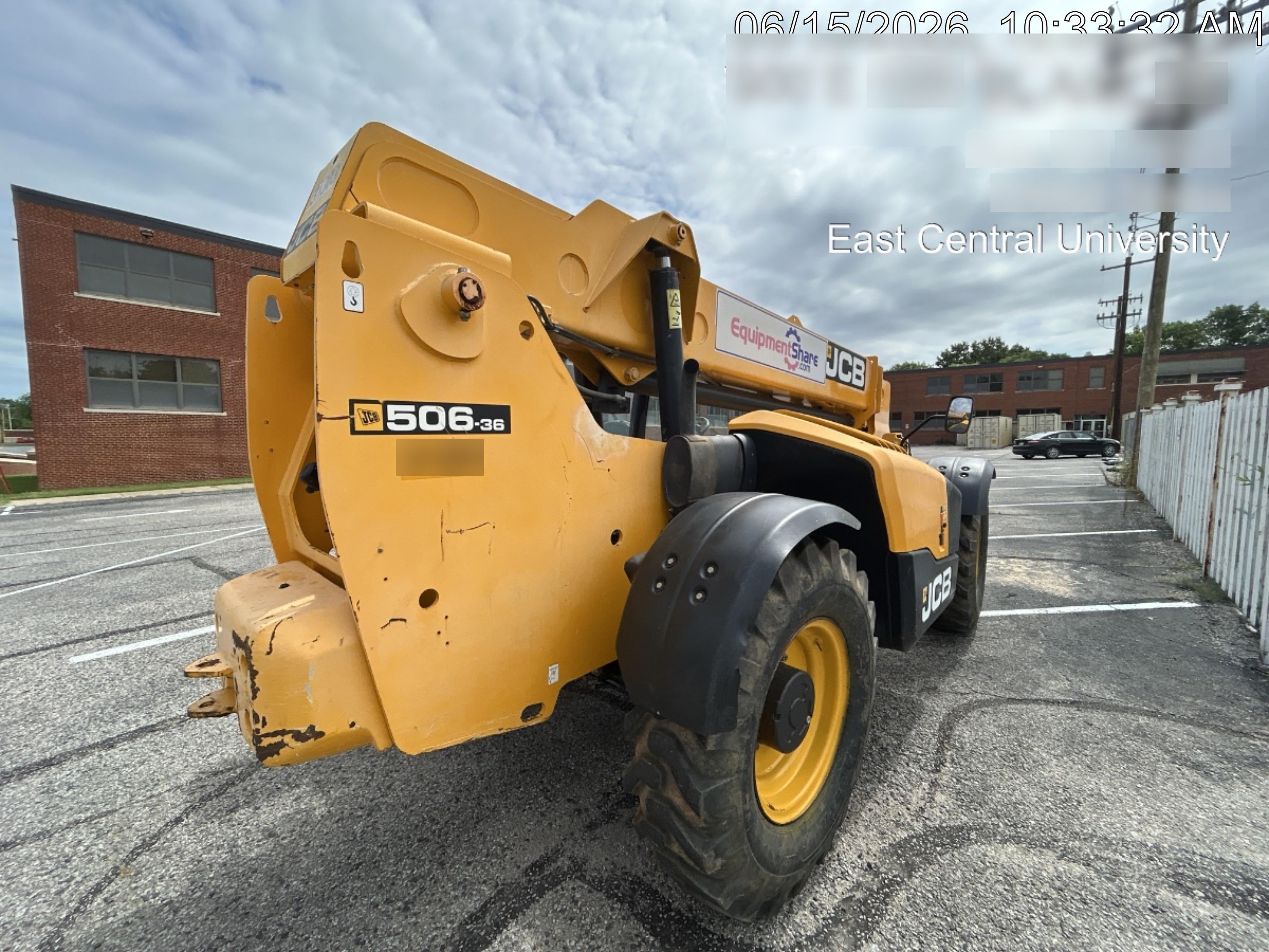 2019 JCB 506-36 Canopy, 74 HP, Foam Filled Tires, STD Worklight, Beacon, Aux Hydraulics, Lifting Eye, Back up Alarm 48" Carriage/48" Forks