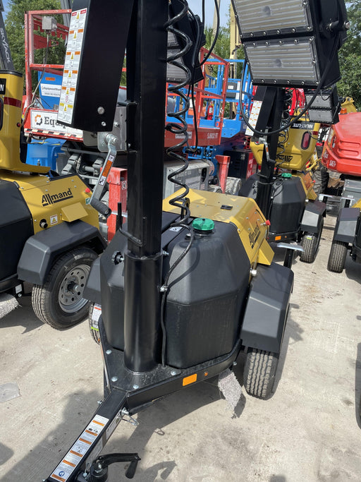 2022 Allmand NLV3GR (4) LED Light Fixture 350W, 23' Vertical Mast, 3kW Prime, Towable, Deep Sea L401, Leveling Jacks, Yanmar T4F 5.8hp