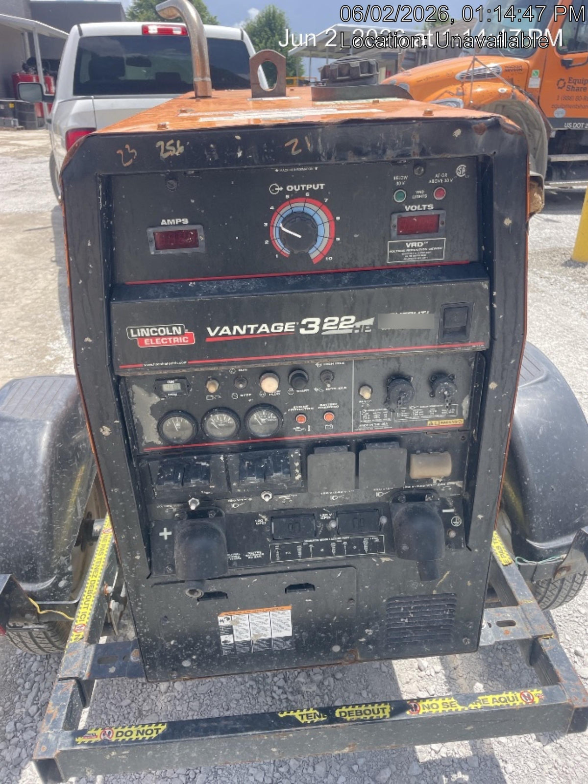 2021 Lincoln Electric Vantage 322 Vantage 322 Ready Pak 3 w/ Decals, ORANGE (includes trailer, cable rack, fender light kit) NO Telematics