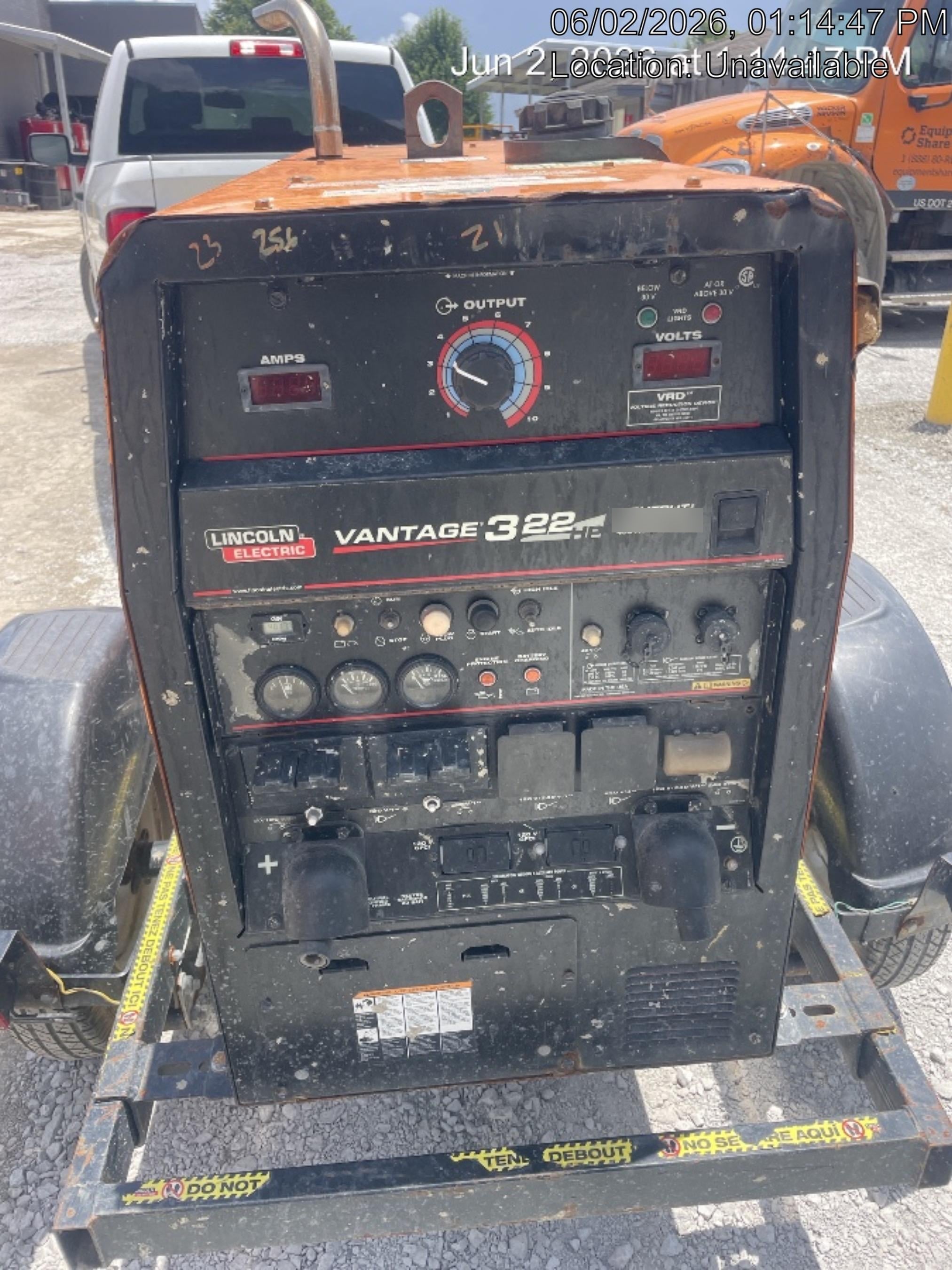 2021 Lincoln Electric Vantage 322 Vantage 322 Ready Pak 3 w/ Decals, ORANGE (includes trailer, cable rack, fender light kit) NO Telematics