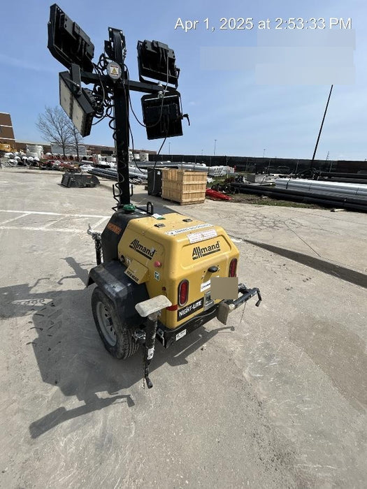 2022 Allmand NLV3GR (4) LED Light Fixture 350W, 23' Vertical Mast, 3kW Prime, Towable, ES Decals, T3