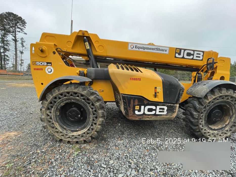 2020 JCB 509-42 Canopy, Solid Tires, Work Lights, Beacon, Aux Hydraulics, Back up Alarm, Lifting Eye, ES Decals