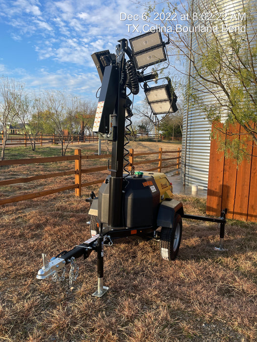 2022 Allmand NLV3GR (4) LED Light Fixture 350W, 23' Vertical Mast, 3kW Prime, Towable, ES Decals, T3
