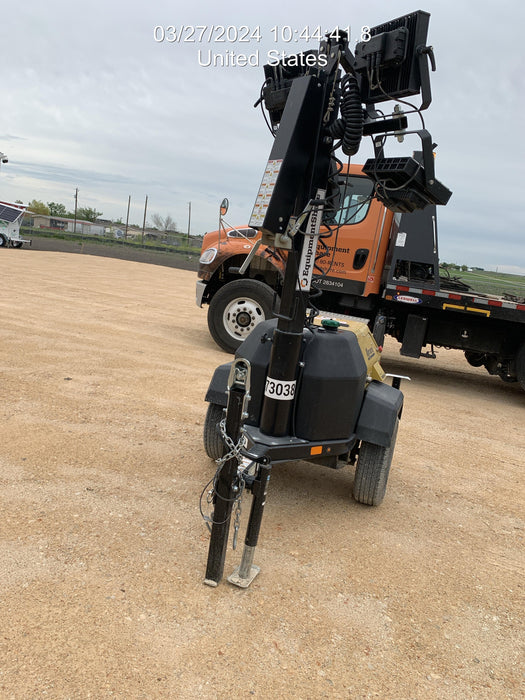 2022 Allmand NLV3GR (4) LED Light Fixture 350W, 23' Vertical Mast, 3kW Prime, Towable, ES Decals, T3