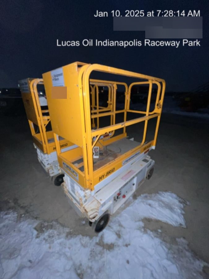 Custom Equipment HB-1430 <ul>
 <li>Hy-Brid Scissor Lift</li>
  <li>Platform capacity up to 670 lbs.</li>
  <li>Working height up to 20 ft</li>
  <li>Weighs under 1,700 lbs.</li>
  <li>Non-marking wheels </li>
</ul>