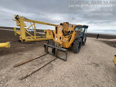 2019 JCB 512-56 Enclosed Cab, 109 HP, Solid Tires, Worklights, Beacon, Aux Hydraulics, Lifting Eye w/60" Carriage/60" Forks