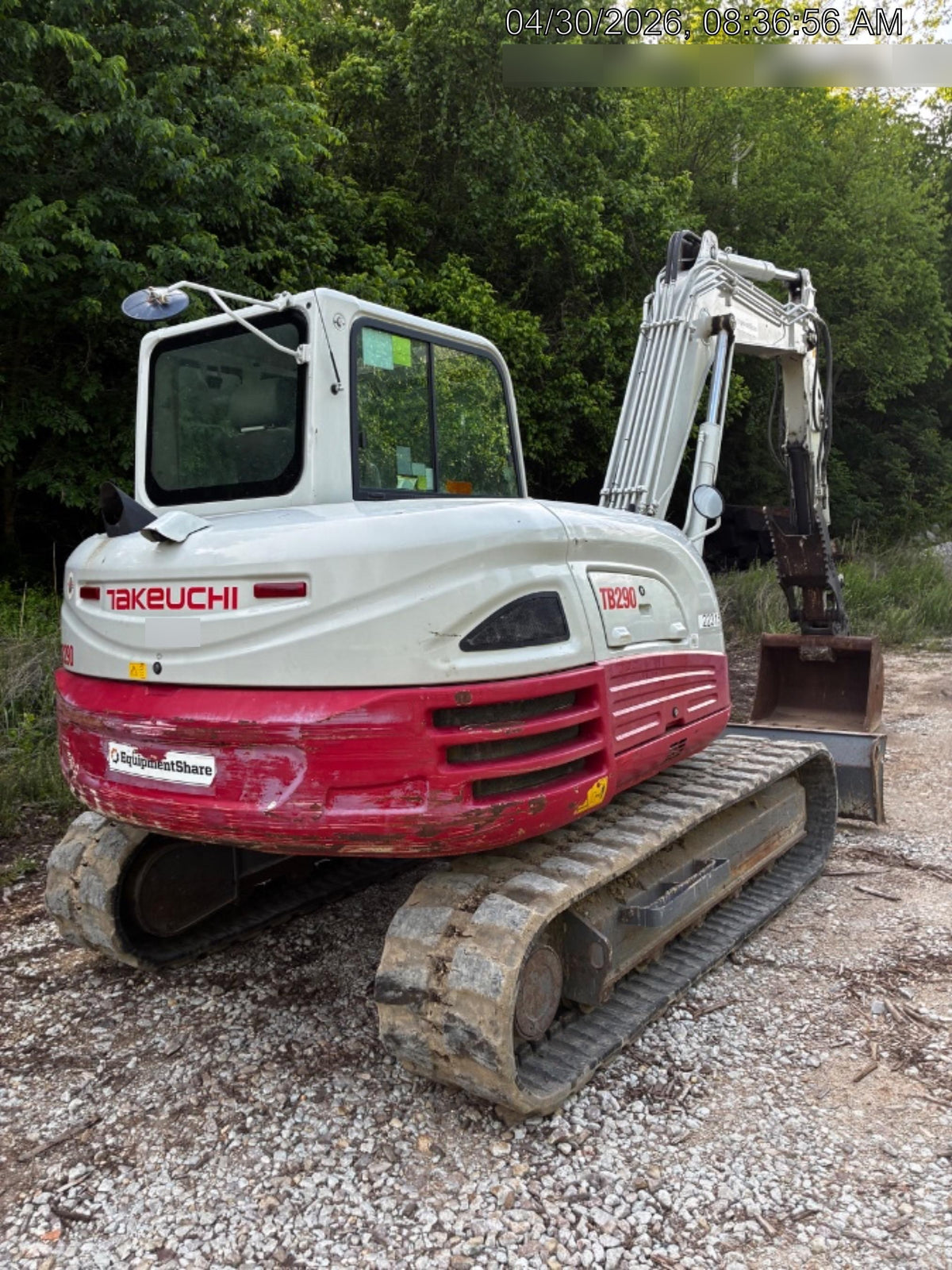 2019 Takeuchi TB290 Takeuchi TB290 Cab/Heat/AC w/Rubber Tracks, Auxiliary Hydraulics, Dozer Blade, Manual QC, 18/24/36" Buckets, Hydraulic Thumb Installed