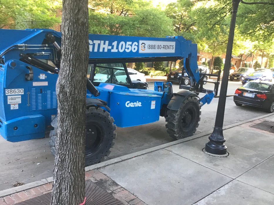 2019 Genie GTH-1056 Cab/Heat/AC, FF Tires, LED Work Lights, Beacon 60" QA Carriage, 60" Forks