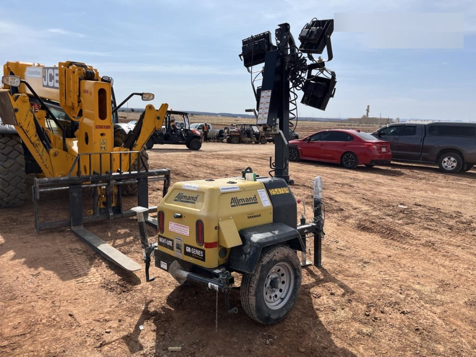 2022 Allmand NLV3GR (4) LED Light Fixture 350W, 23' Vertical Mast, 3kW Prime, Towable, ES Decals, T3