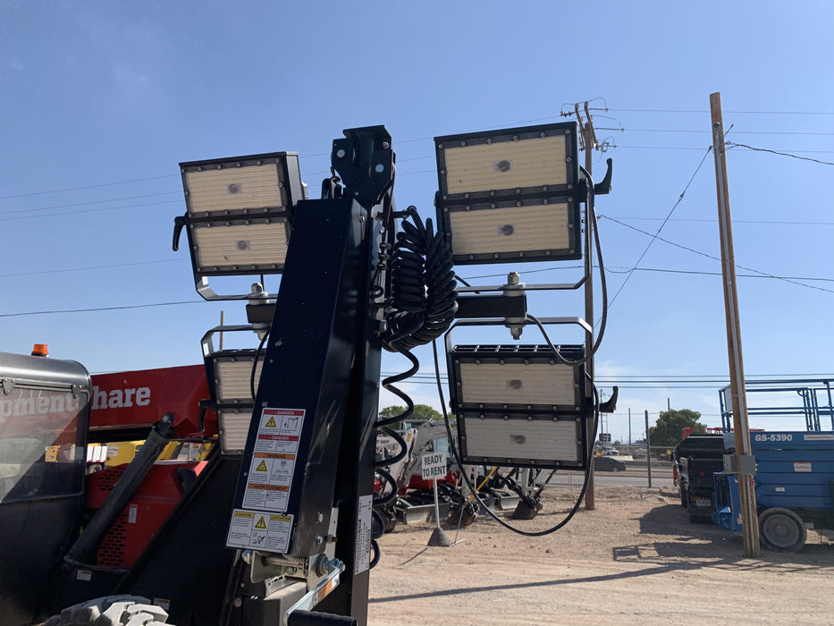 2022 Allmand NLV3GR (4) LED Light Fixture 350W, 23' Vertical Mast, 3kW Prime, Towable, Deep Sea L401, Leveling Jacks, Yanmar T4F 5.8hp