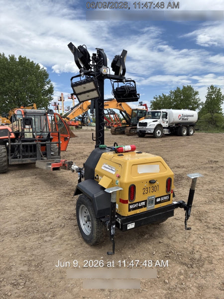 2022 Allmand NLV3GR (4) LED Light Fixture 350W, 23' Vertical Mast, 3kW Prime, Towable, Deep Sea L401, Leveling Jacks, Yanmar T4F 5.8hp