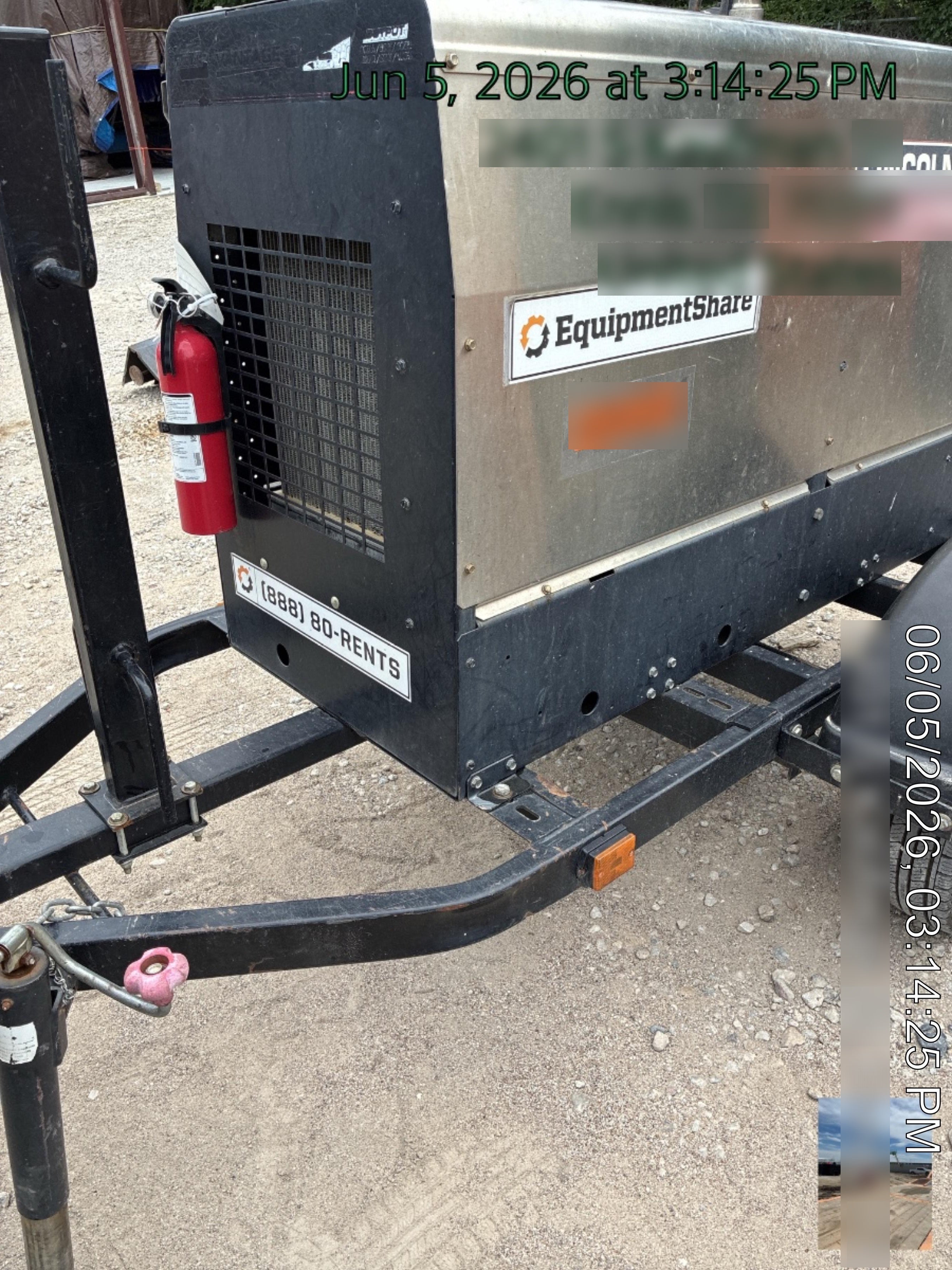2019 Lincoln Electric Vantage 322 Ready-Pak 3, Two Wheel Trailer, Fender and Light Kit, Cable Rack