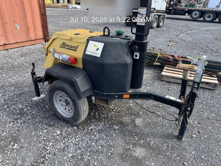 2022 Allmand NLV3GR (4) LED Light Fixture 350W, 23' Vertical Mast, 3kW Prime, Towable, Deep Sea L401, Leveling Jacks, Yanmar T4F 5.8hp