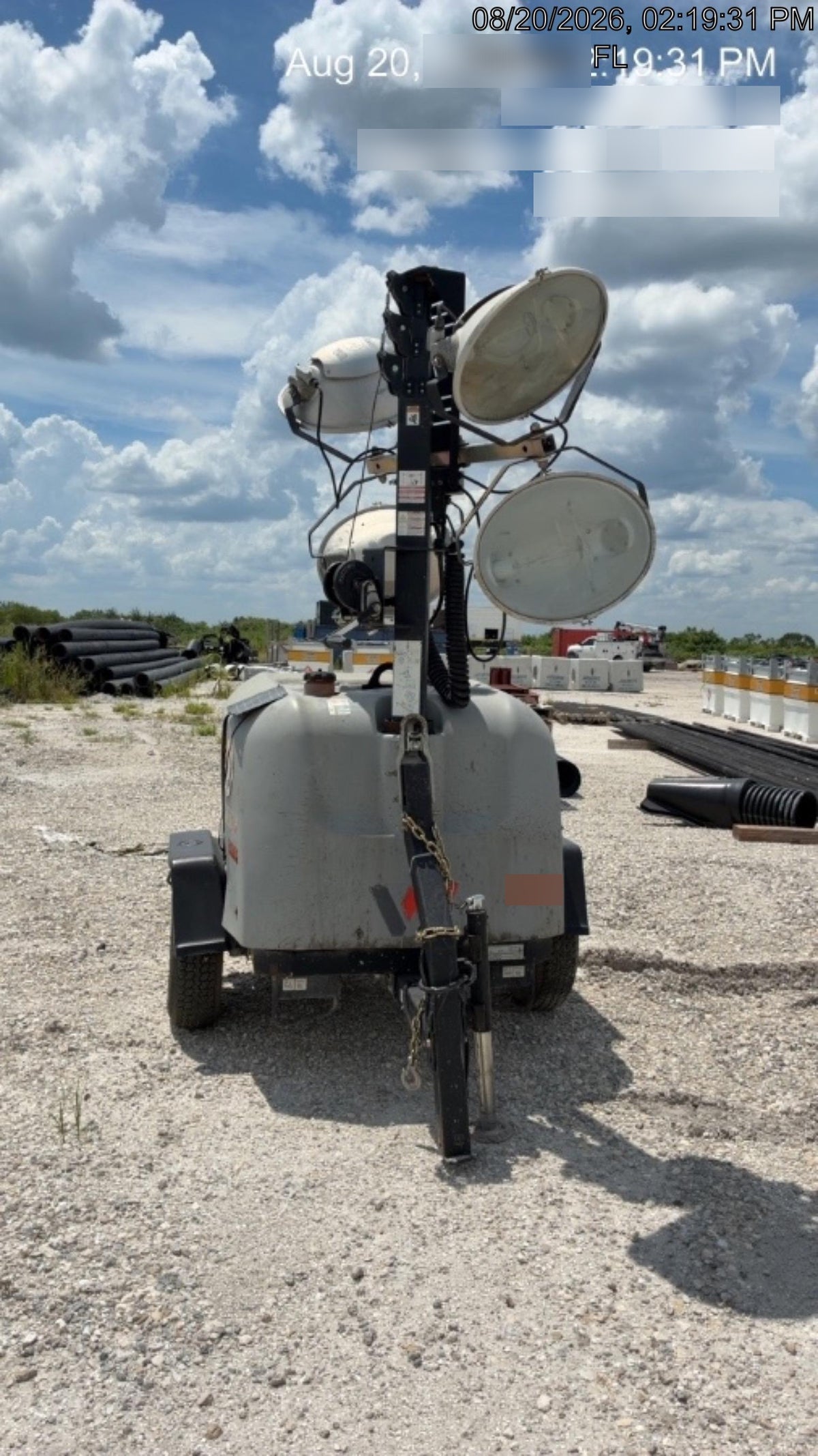 2019 Wacker Neuson LTV6L-MH Wacker Neuson LTV6L Mobile Light Tower w/Fuel Level Sensor Installed