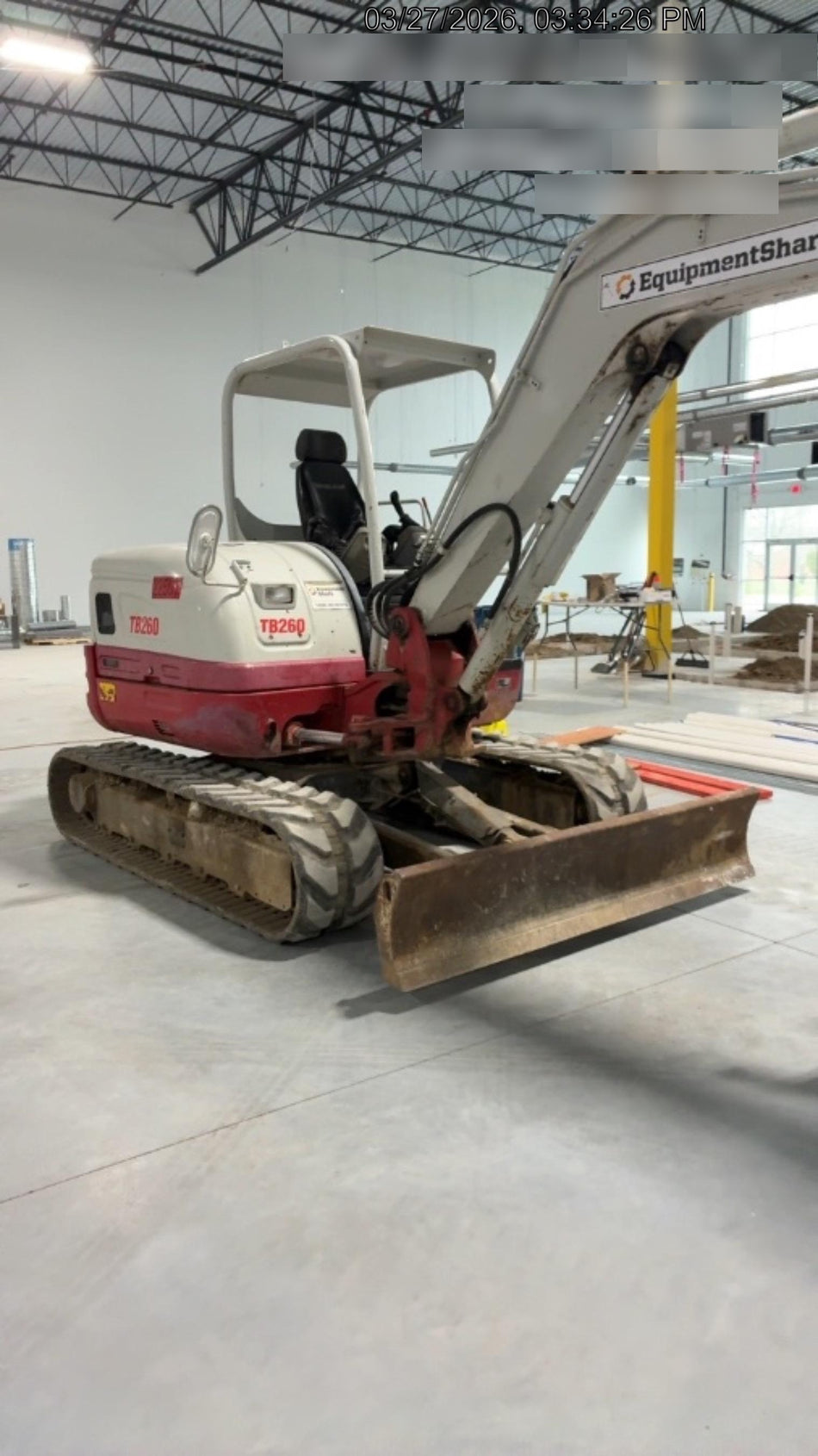 2019 Takeuchi TB260 Takeuchi TB260 Canopy w/Rubber Tracks, Auxiliary Hydraulics, Standard Blade, Manual QC