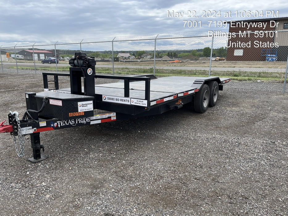 2024 TEXAS PRIDE TRAILERS 21' Lowboy Gravity Tilt Bed 14K Bumper Pull Trailer