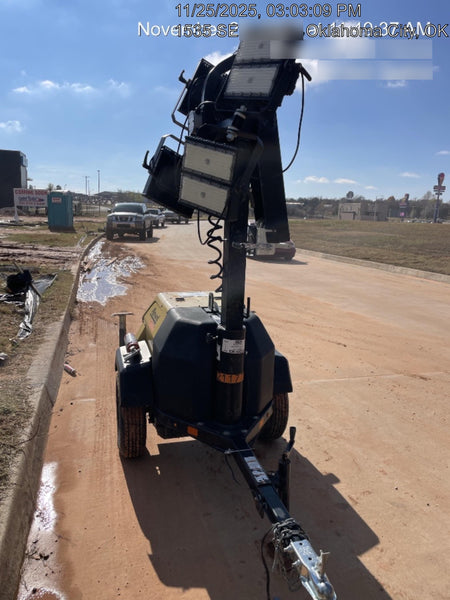2022 Allmand NLV3GR (4) LED Light Fixture 350W, 23' Vertical Mast, 3kW Prime, Towable, Deep Sea L401, Leveling Jacks, Yanmar T4F 5.8hp