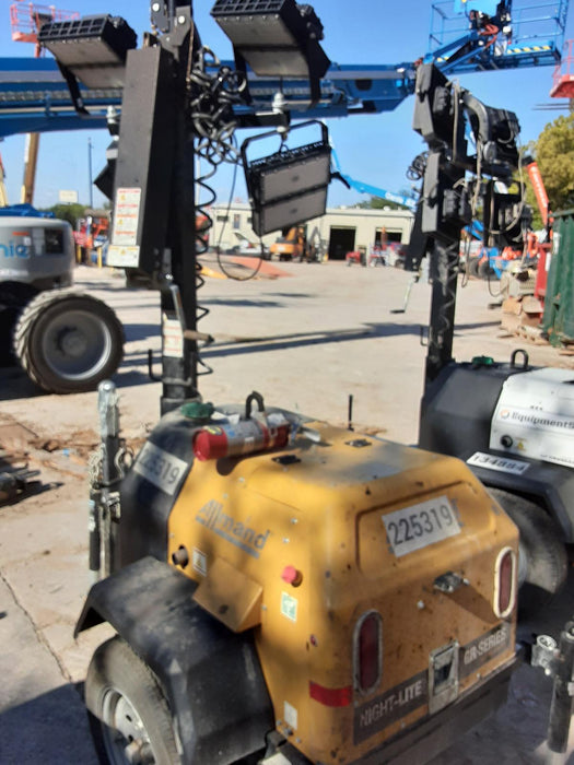 2022 Allmand NLV3GR (4) LED Light Fixture 350W, 23' Vertical Mast, 3kW Prime, Towable, Deep Sea L401, Leveling Jacks, Yanmar T4F 5.8hp