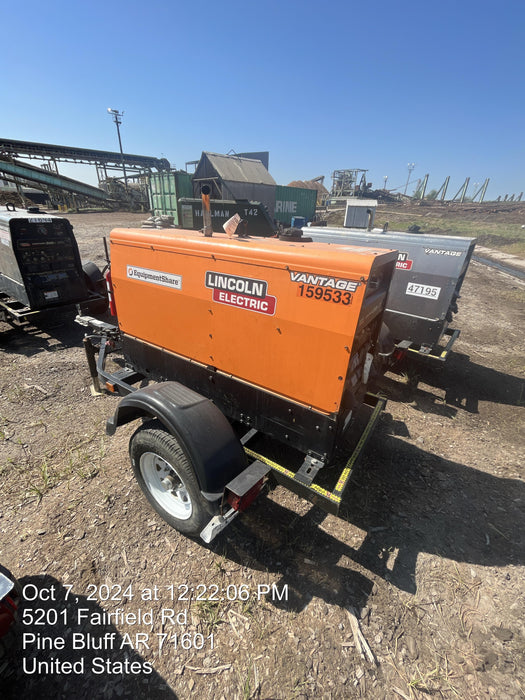 2021 Lincoln Electric Vantage 322 Vantage 322 Ready Pak 3 w/ Decals, ORANGE (includes trailer, cable rack, fender light kit) NO Telematics