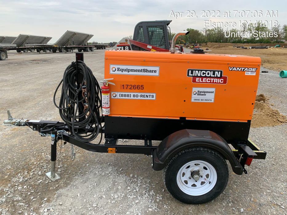 2021 Lincoln Electric Vantage 322 Vantage 322 Ready Pak 3 w/ Decals, ORANGE (includes trailer, cable rack, fender light kit) NO Telematics