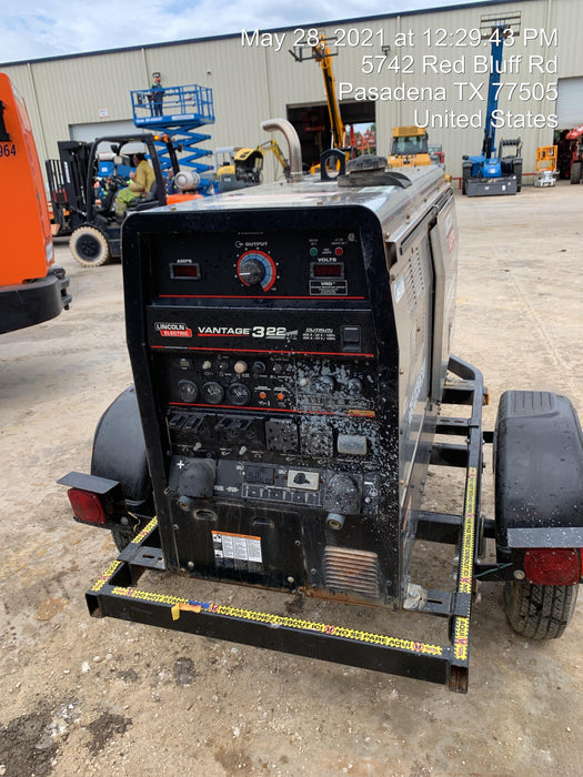 2019 Lincoln Electric Vantage 322 Lincoln Vantage 322 Welder w/Trailer, Light Kit, Cable Rack