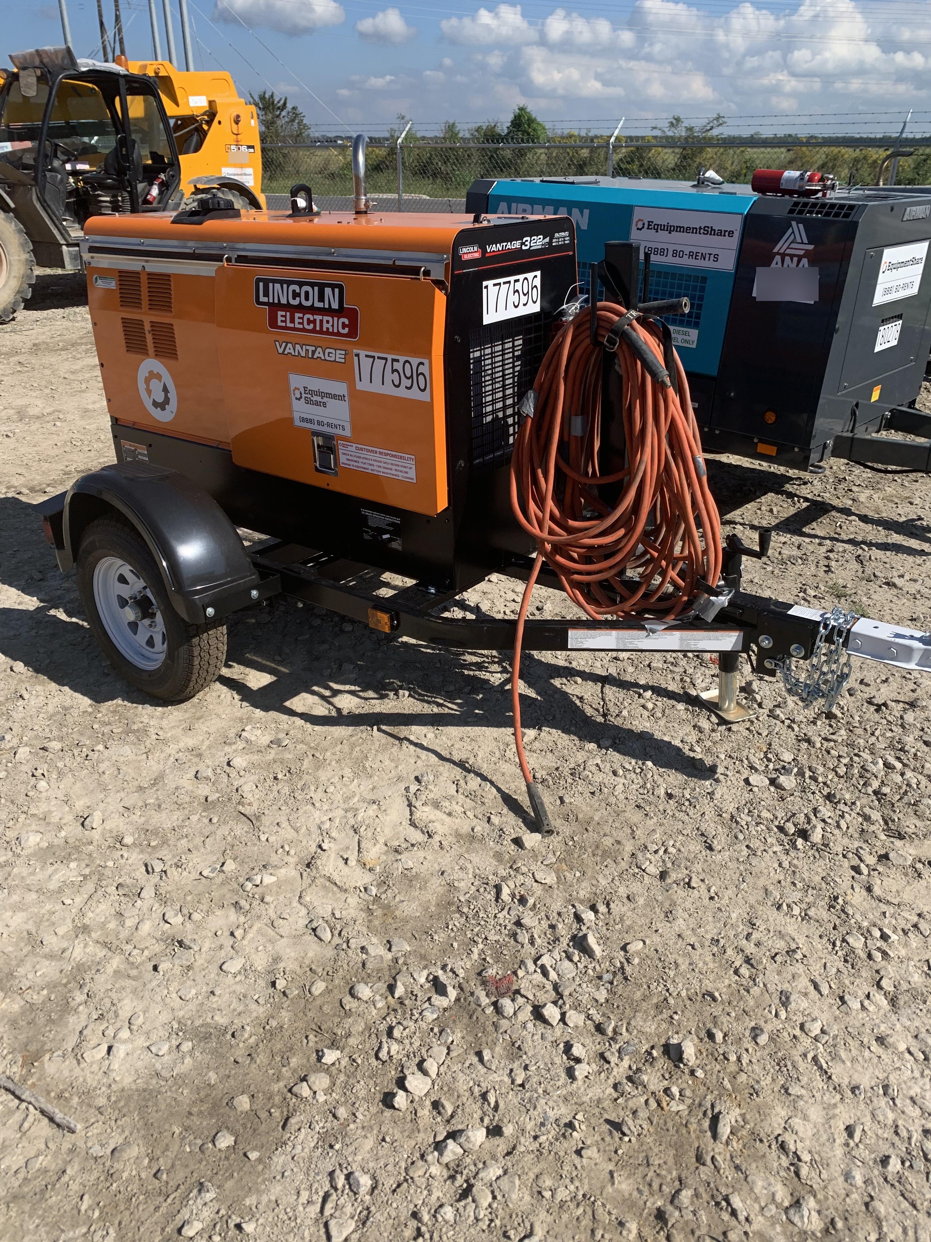 2021 Lincoln Electric Vantage 322 Vantage 322 Ready Pak 3 w/ Decals, ORANGE (includes trailer, cable rack, fender light kit) NO Telematics