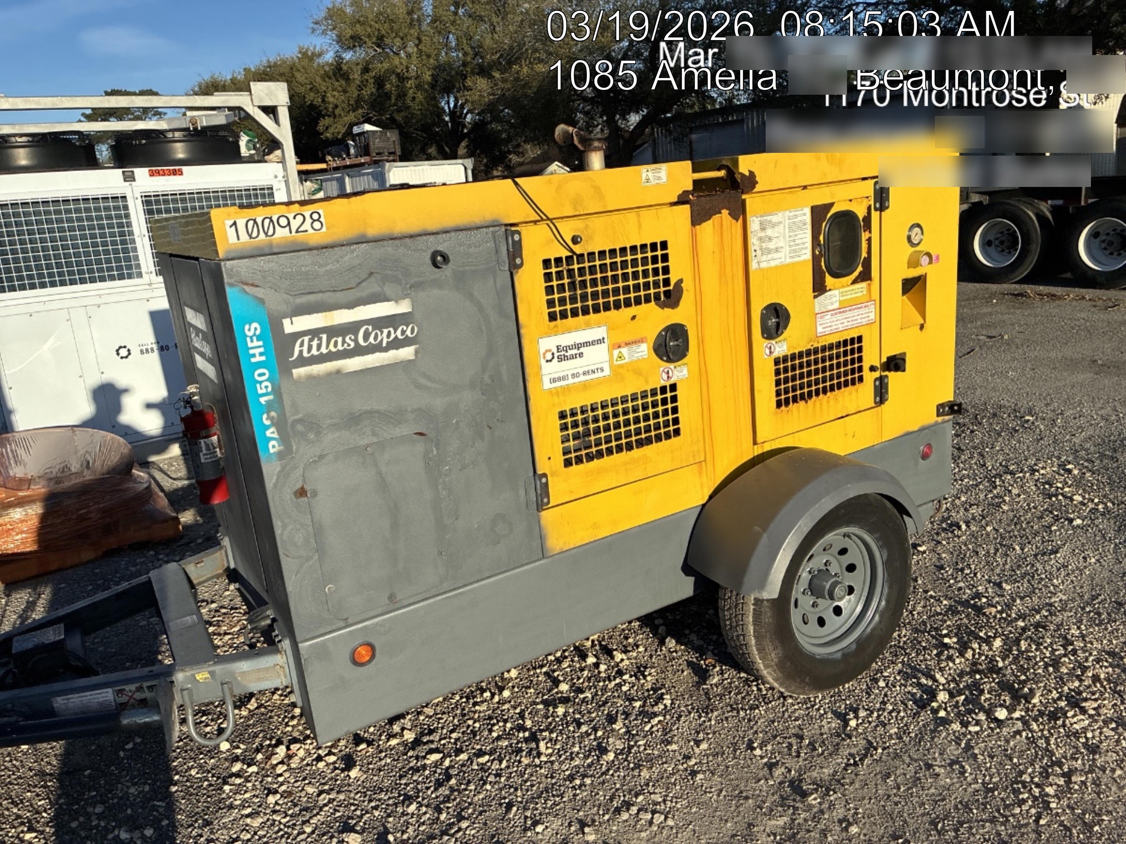 2020 ATLAS COPCO PAS 150 HF CS Enclosed