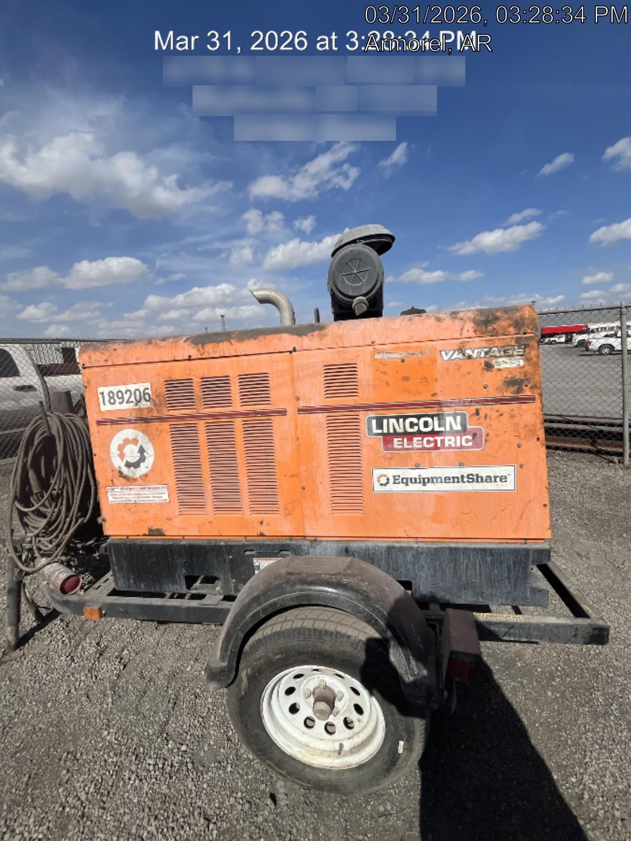 2021 Lincoln Electric Vantage 549X Ready Pak 3, ORANGE (includes trailer, cable rack, fender light kit)