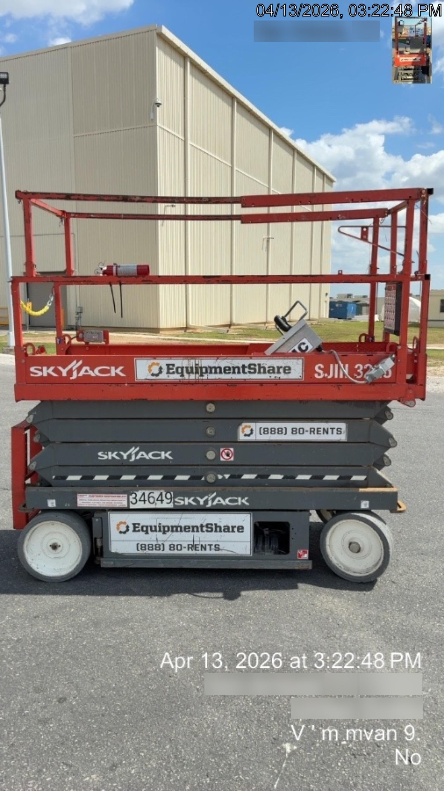 2019 Skyjack SJIII-3226 Standard Options, Trojan Batteries