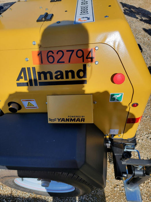 2021 Allmand NLV3GR (4) LED Light Fixture 350W, 23' Vertical Mast, 3kW Prime, Towable, Deep Sea L401, Leveling Jacks, Yanmar T4F 5.8hp