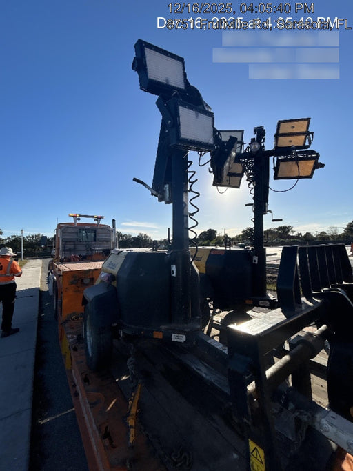 2022 Allmand NLV3GR (4) LED Light Fixture 350W, 23' Vertical Mast, 3kW Prime, Towable