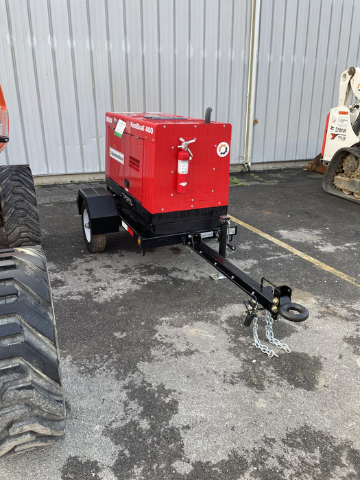 2023 Shindaiwa DGW400MDL Kubota D902 Engine, 23 HP, Dual Op Welder, Wire, Arc, Droop Stick, Tig, and CC Stick Functionality, Simulphase, 3 Phase and 1 Phase Gen Output, Single Axle NB Trlr, Slr Trckl Chrg 12V 12W, Fire Ext
