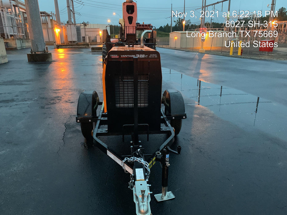 2021 Lincoln Electric Vantage 322 Vantage 322 Ready Pak 3 w/ Decals, ORANGE (includes trailer, cable rack, fender light kit) NO Telematics