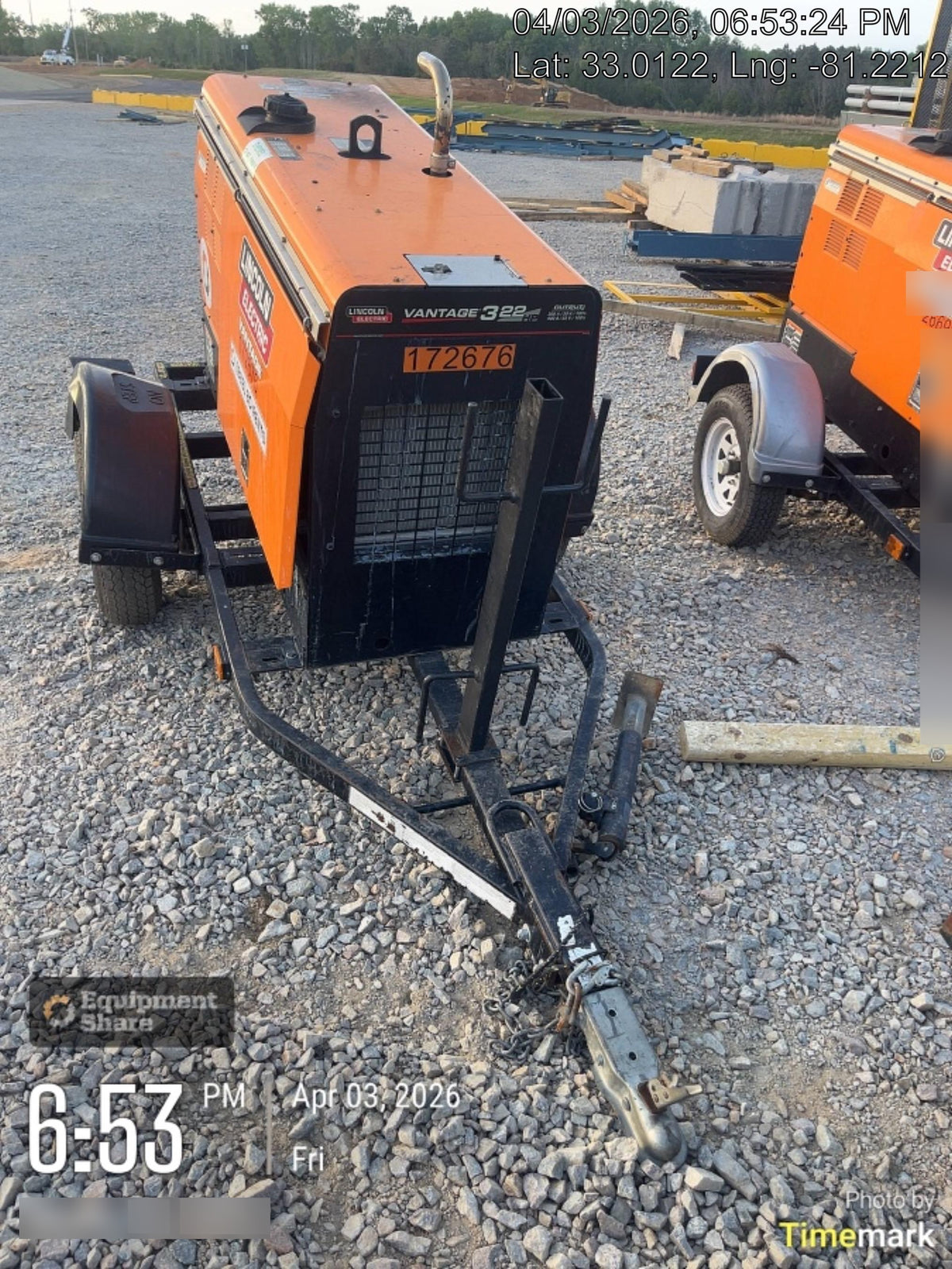 2021 Lincoln Electric Vantage 322 Vantage 322 Ready Pak 3 w/ Decals, ORANGE (includes trailer, cable rack, fender light kit) NO Telematics