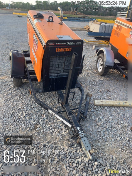 2021 Lincoln Electric Vantage 322 Vantage 322 Ready Pak 3 w/ Decals, ORANGE (includes trailer, cable rack, fender light kit) NO Telematics