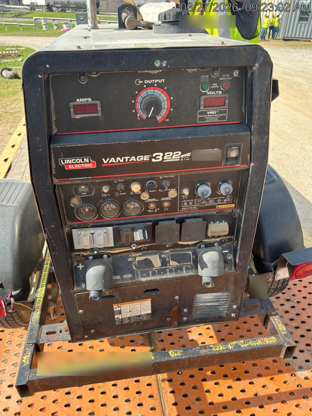2019 Lincoln Electric Vantage 322 Welder Ready-Pak 3, Two wheel trailer, Fender and Light kit, Cable Rack